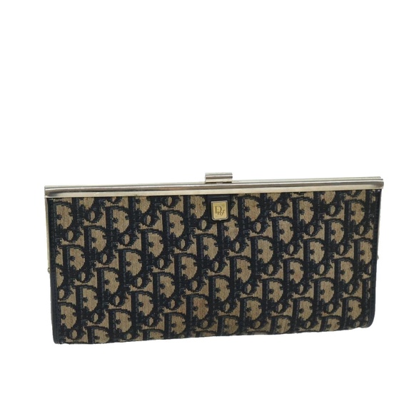 Christian Dior Trotter Canvas Clutch Bag Navy Auth 69251 - Picture 1 of 16